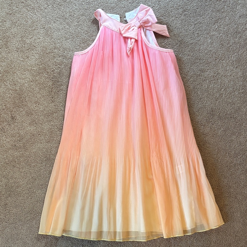 Like New - Pink and Peach Ombré Sleeveless Dress with Bow